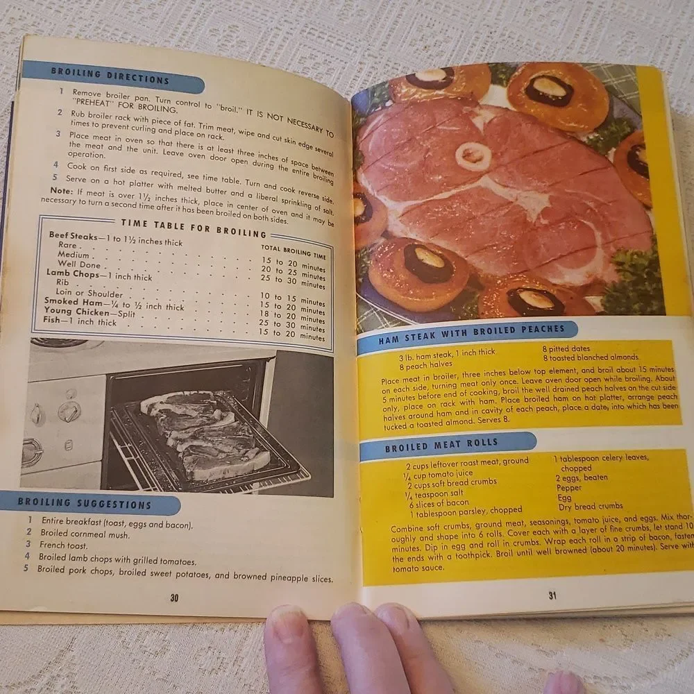 Vintage 1960s Monarch Electric Range Instruction Book w / Recipes